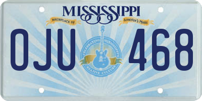 MS license plate OJU468
