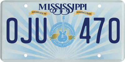 MS license plate OJU470