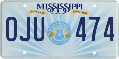 MS license plate OJU474