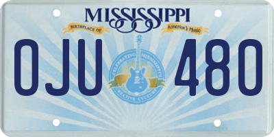 MS license plate OJU480