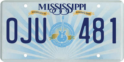 MS license plate OJU481