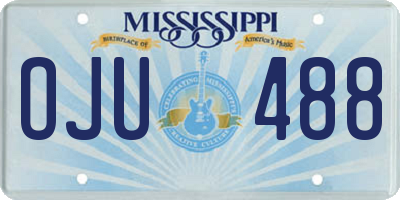 MS license plate OJU488
