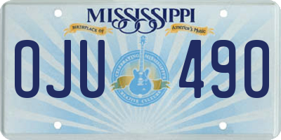 MS license plate OJU490
