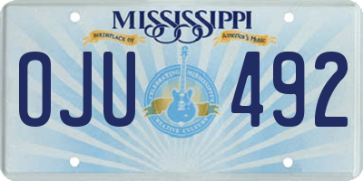 MS license plate OJU492