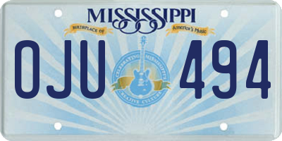 MS license plate OJU494