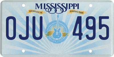 MS license plate OJU495
