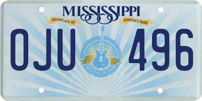 MS license plate OJU496