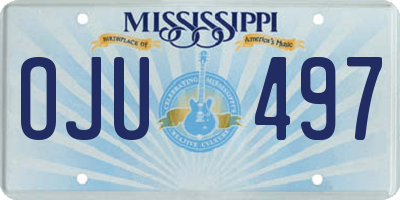 MS license plate OJU497
