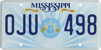 MS license plate OJU498