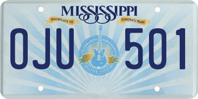 MS license plate OJU501