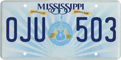 MS license plate OJU503