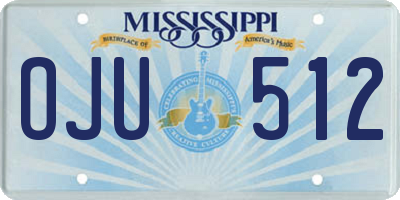 MS license plate OJU512
