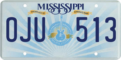 MS license plate OJU513