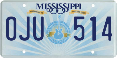 MS license plate OJU514