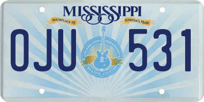 MS license plate OJU531