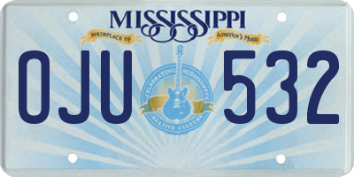 MS license plate OJU532
