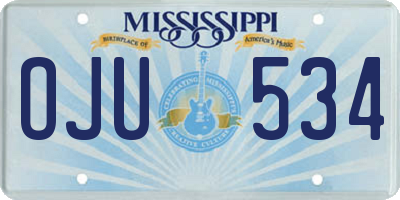 MS license plate OJU534