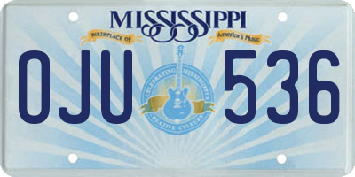 MS license plate OJU536