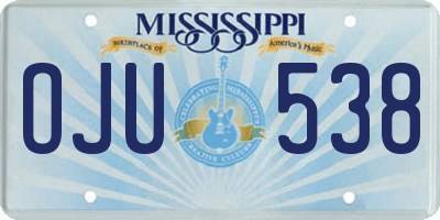MS license plate OJU538