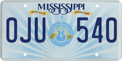 MS license plate OJU540