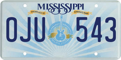 MS license plate OJU543