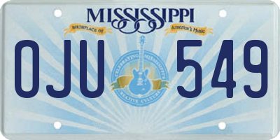 MS license plate OJU549