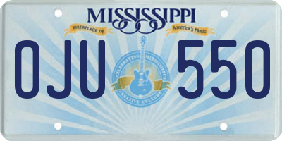 MS license plate OJU550