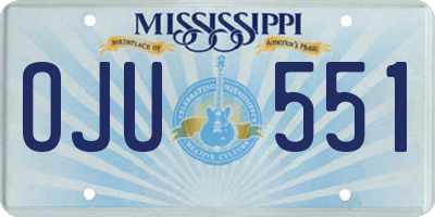 MS license plate OJU551