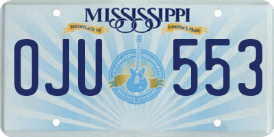 MS license plate OJU553