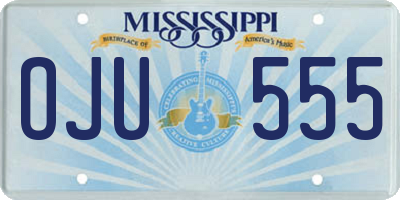 MS license plate OJU555