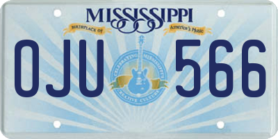 MS license plate OJU566