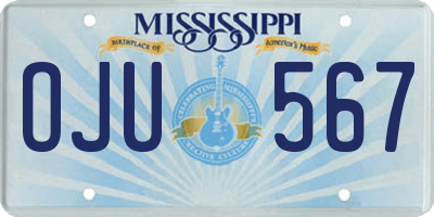 MS license plate OJU567