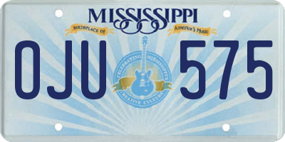MS license plate OJU575