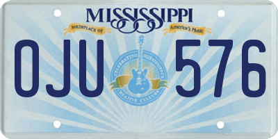 MS license plate OJU576