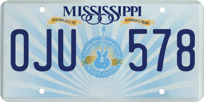MS license plate OJU578