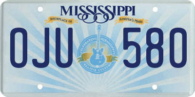 MS license plate OJU580
