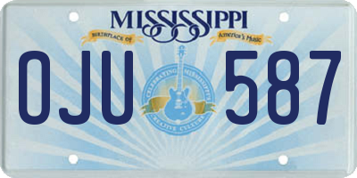 MS license plate OJU587