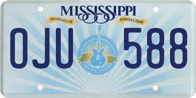 MS license plate OJU588