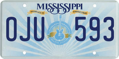 MS license plate OJU593