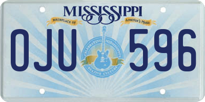 MS license plate OJU596