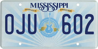 MS license plate OJU602