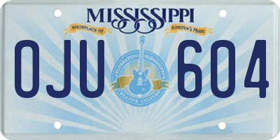 MS license plate OJU604