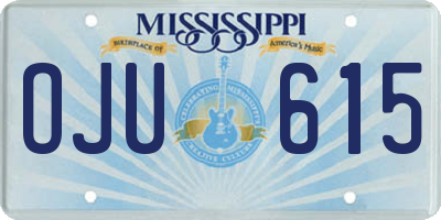 MS license plate OJU615