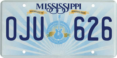 MS license plate OJU626