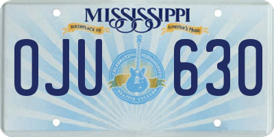 MS license plate OJU630