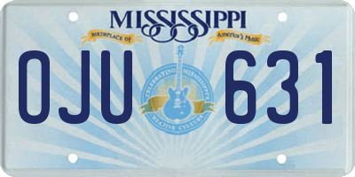 MS license plate OJU631