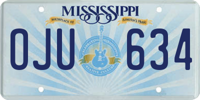 MS license plate OJU634