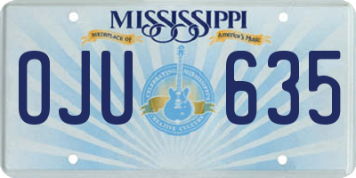 MS license plate OJU635