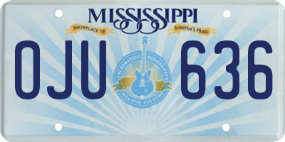 MS license plate OJU636