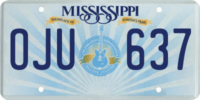 MS license plate OJU637